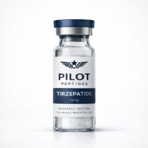 Vial labeled Pilot Peptides Tirzepatide 10 mg Vial labeled Pilot Peptides Tirzepatide 10 mg
